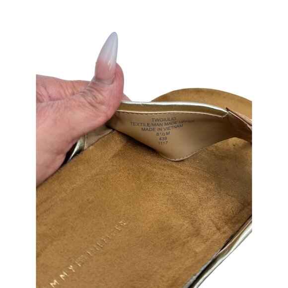 Tommy Hilfiger Womens Flag Stripe Summer Comfortable Sandals Sz 8.5 Tan/Blue/Red - Picture 10 of 13